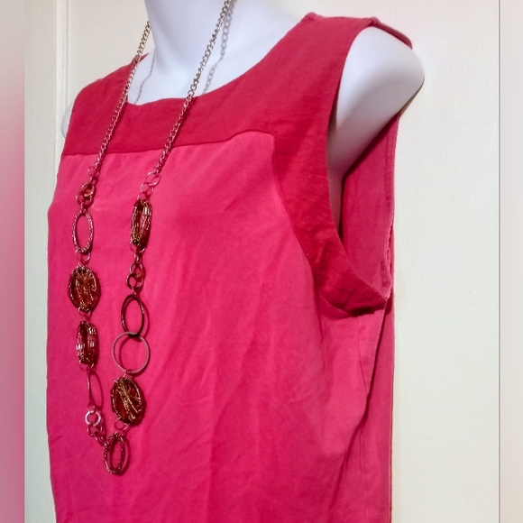 🛍️ BUNDLE ONLY🛍️Coldwater Creek Vibrant Pink Sleeveless Blouse - Picture 2 of 6